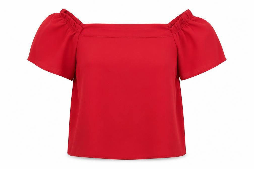 New Look Womens Red  Satin Basic Blouse Size 10
