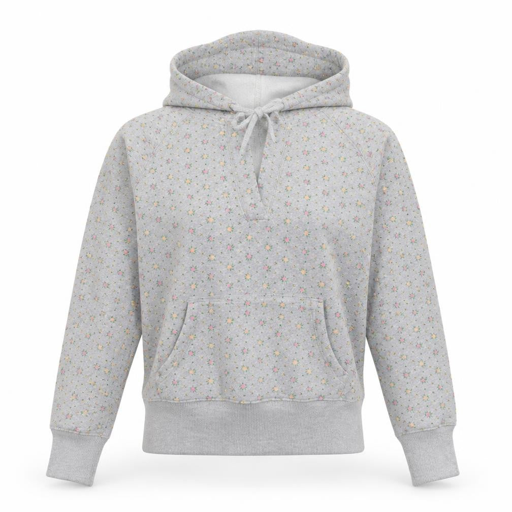Steve & Barry's Womens Grey Floral  Pullover Hoodie Size L