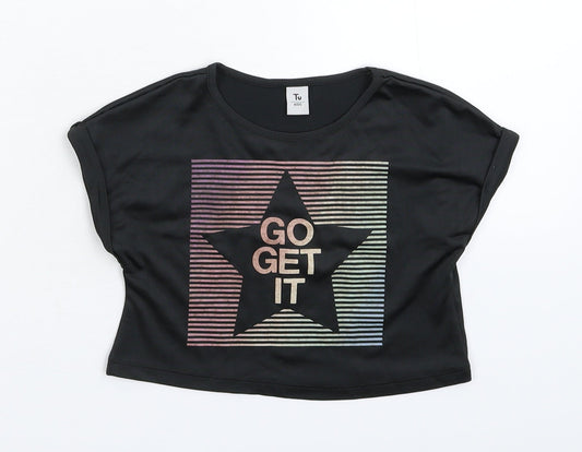 TU Girls Black   Basic T-Shirt Size 5 Years