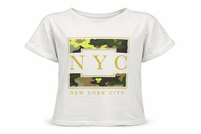 Front view of F&F girls’ white basic t-shirt, size 9-10, years