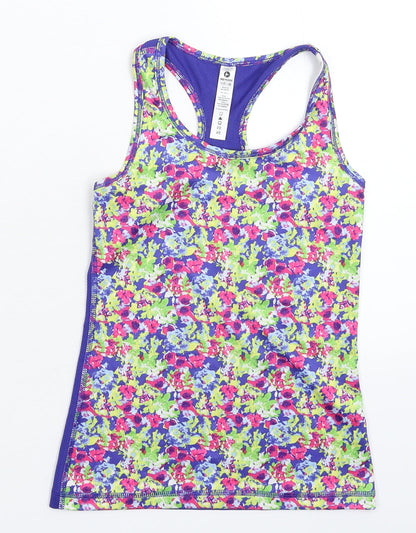Additional front view of 90 Degree girls’ multicoloured floral basic tank, size 7-8, years