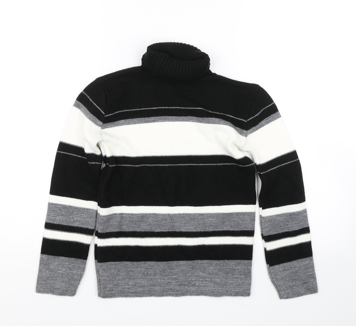 Preworn Womens Grey Striped  Pullover Jumper Size XS