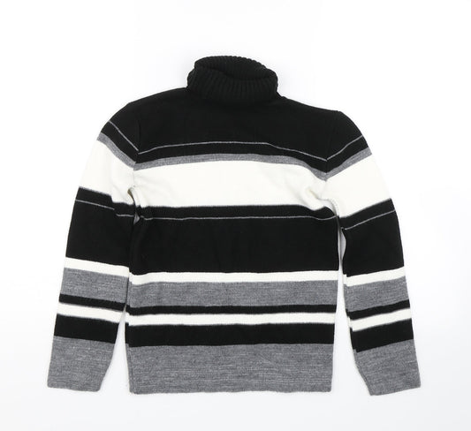Preworn Womens Grey Striped  Pullover Jumper Size XS