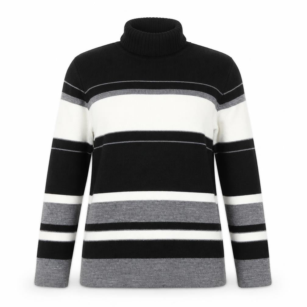 Preworn Womens Grey Striped  Pullover Jumper Size XS