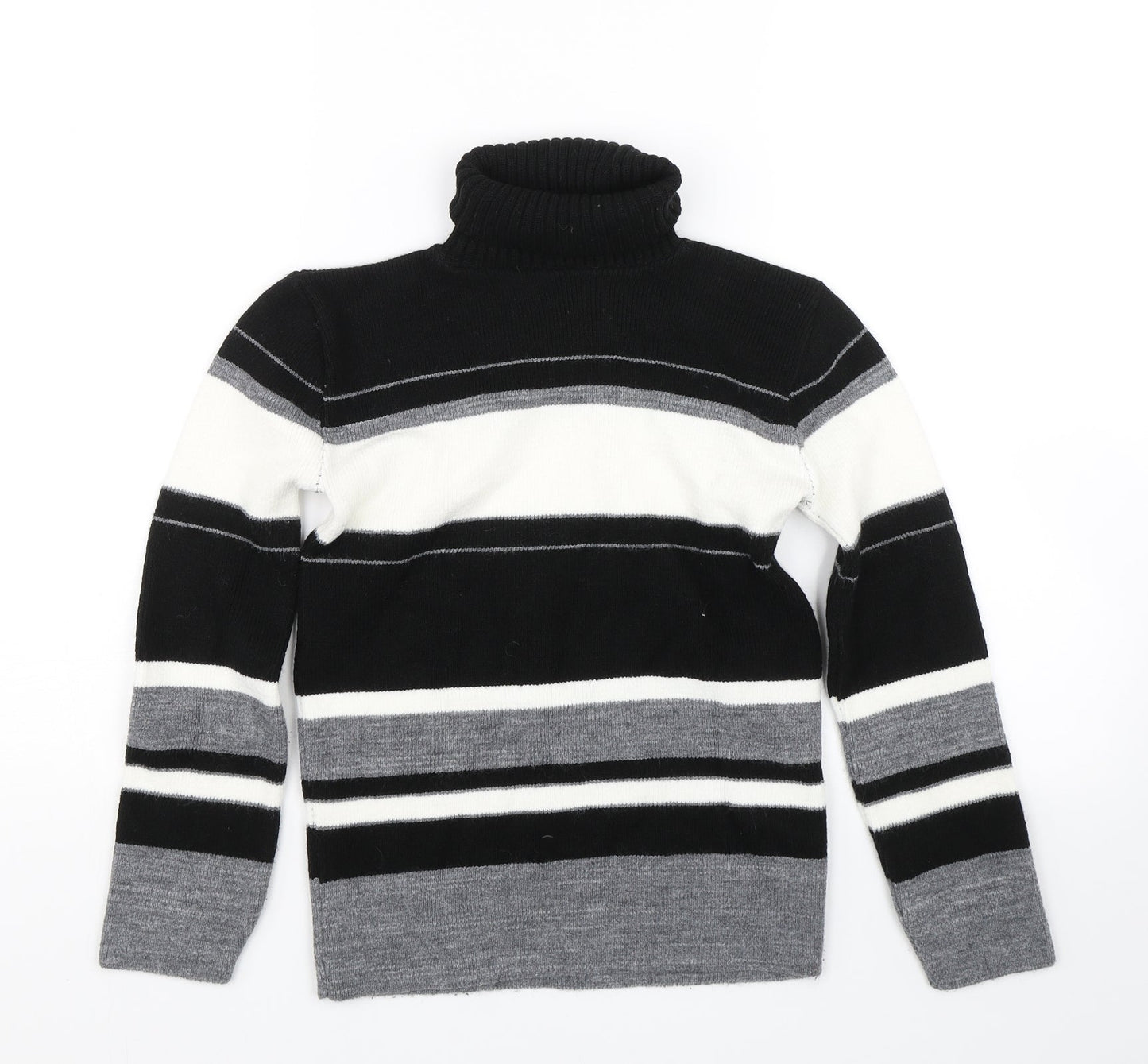 Preworn Womens Grey Striped  Pullover Jumper Size XS