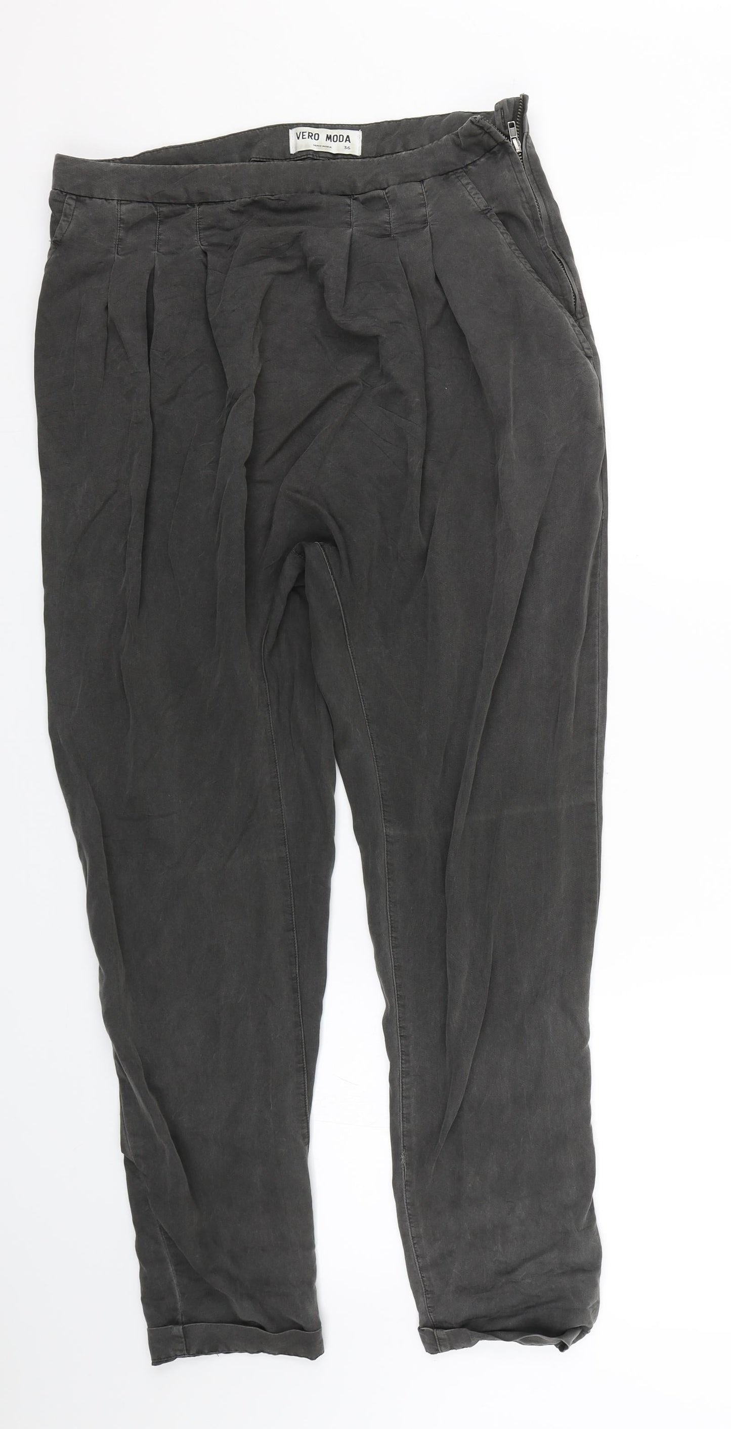 VERO MODA Womens Grey   Capri Trousers Size 8 L24 in