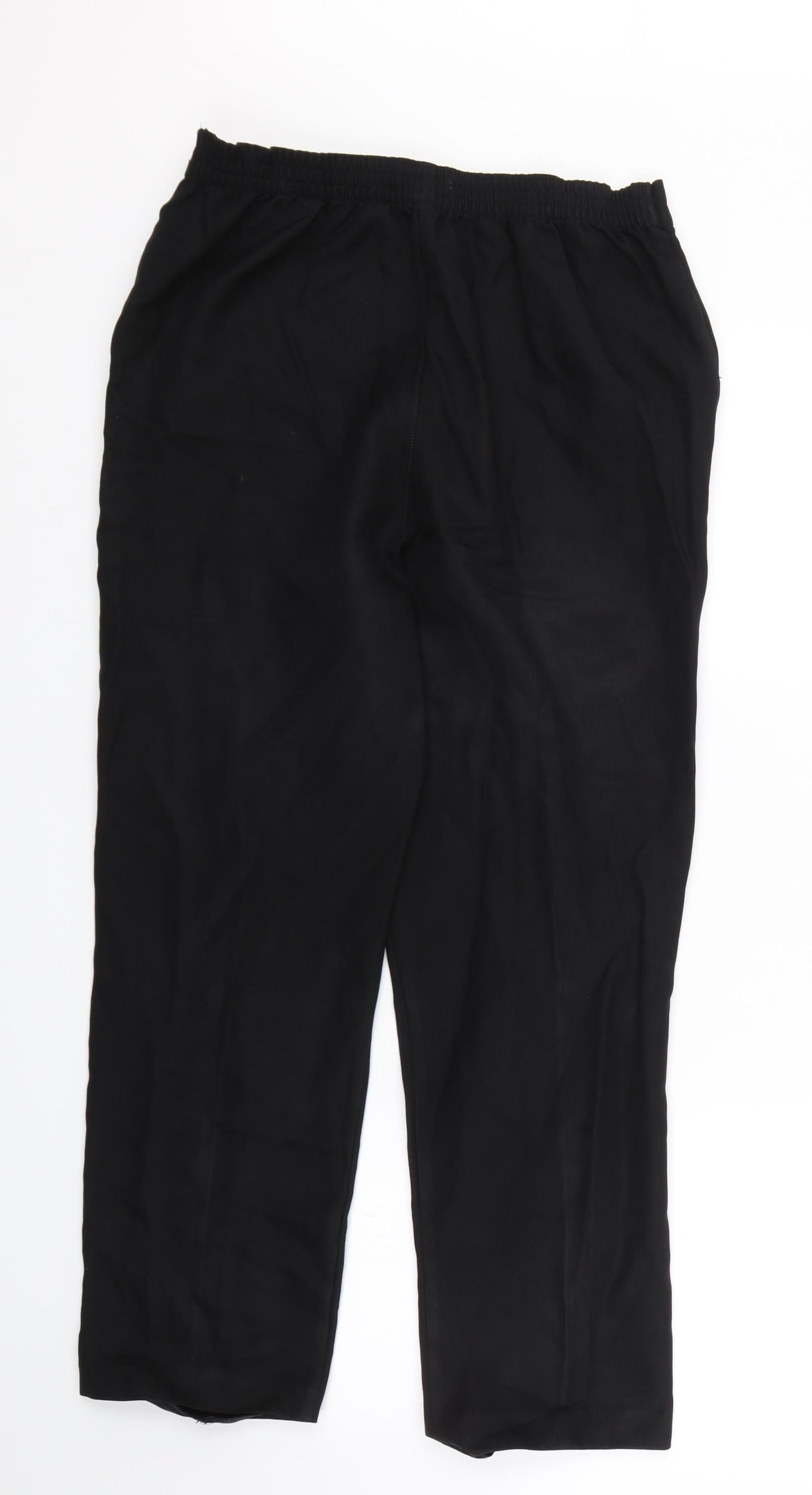 Papaya Womens Black Herringbone  Trousers  Size 10 L25 in