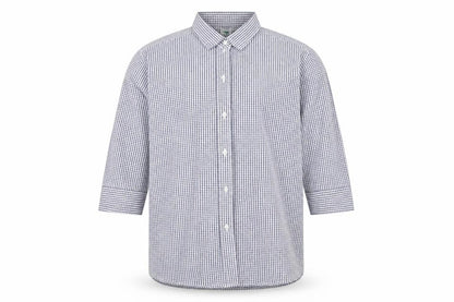Genoville Mens Blue Check   Button-Up Size L