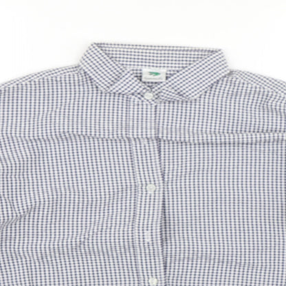 Genoville Mens Blue Check   Button-Up Size L