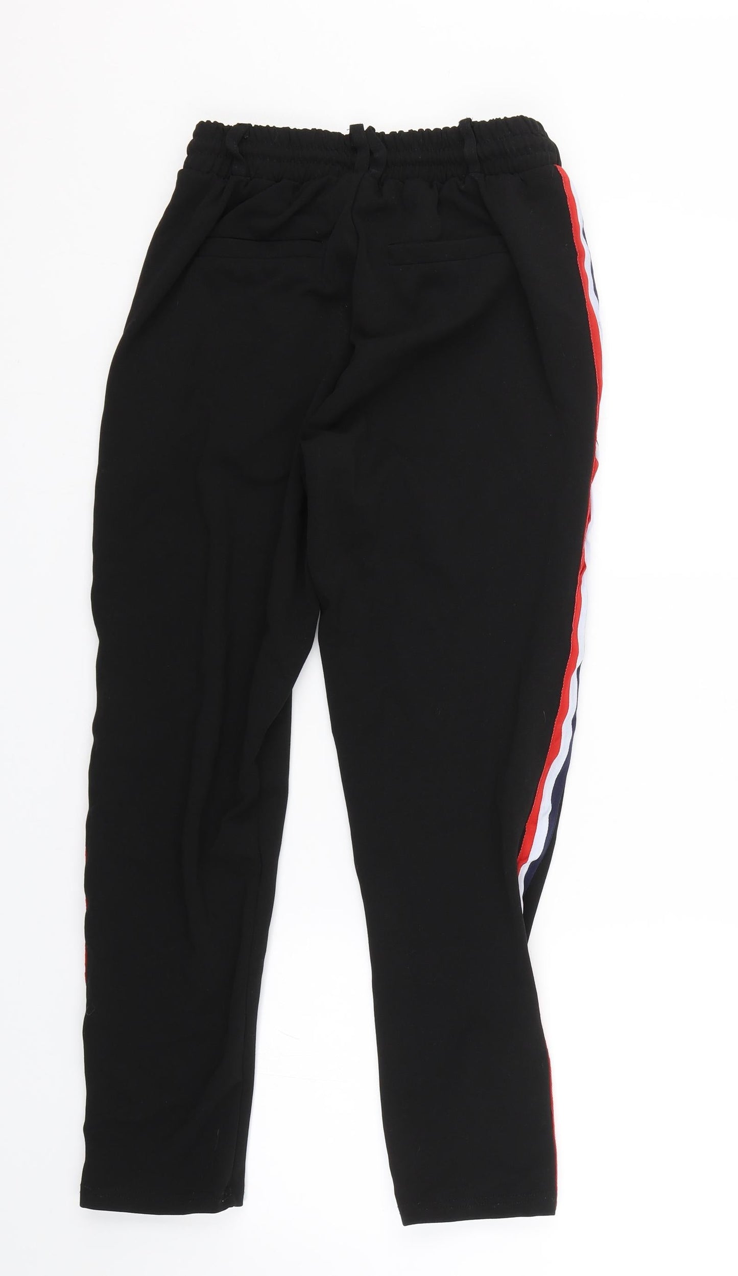 Miss Empire Womens Black Striped  Capri Trousers Size M L24 in