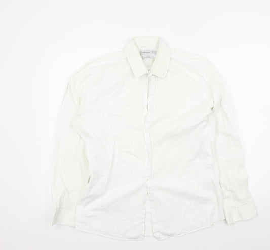 Ceader wood state Mens White Colourblock   Button-Up Size 16.5