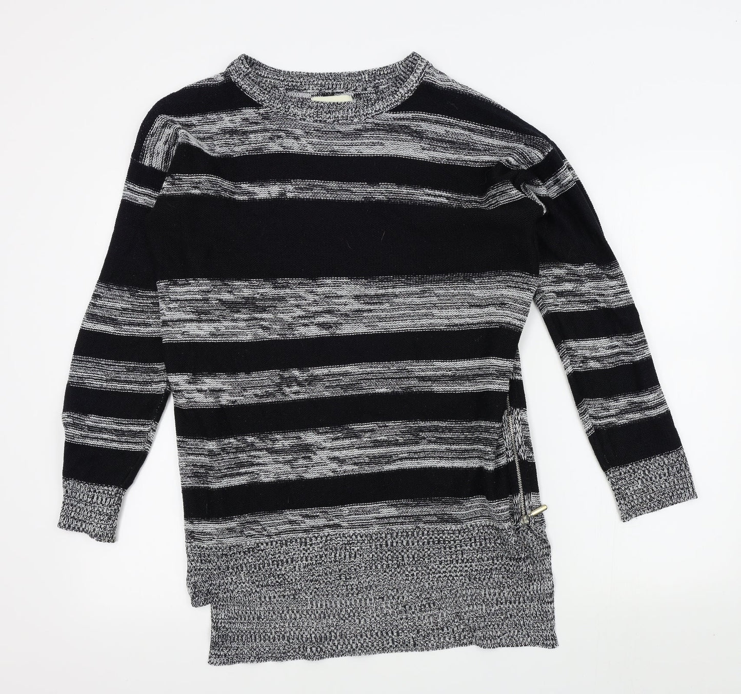 Papaya Womens Black Striped  Pullover Jumper Size M