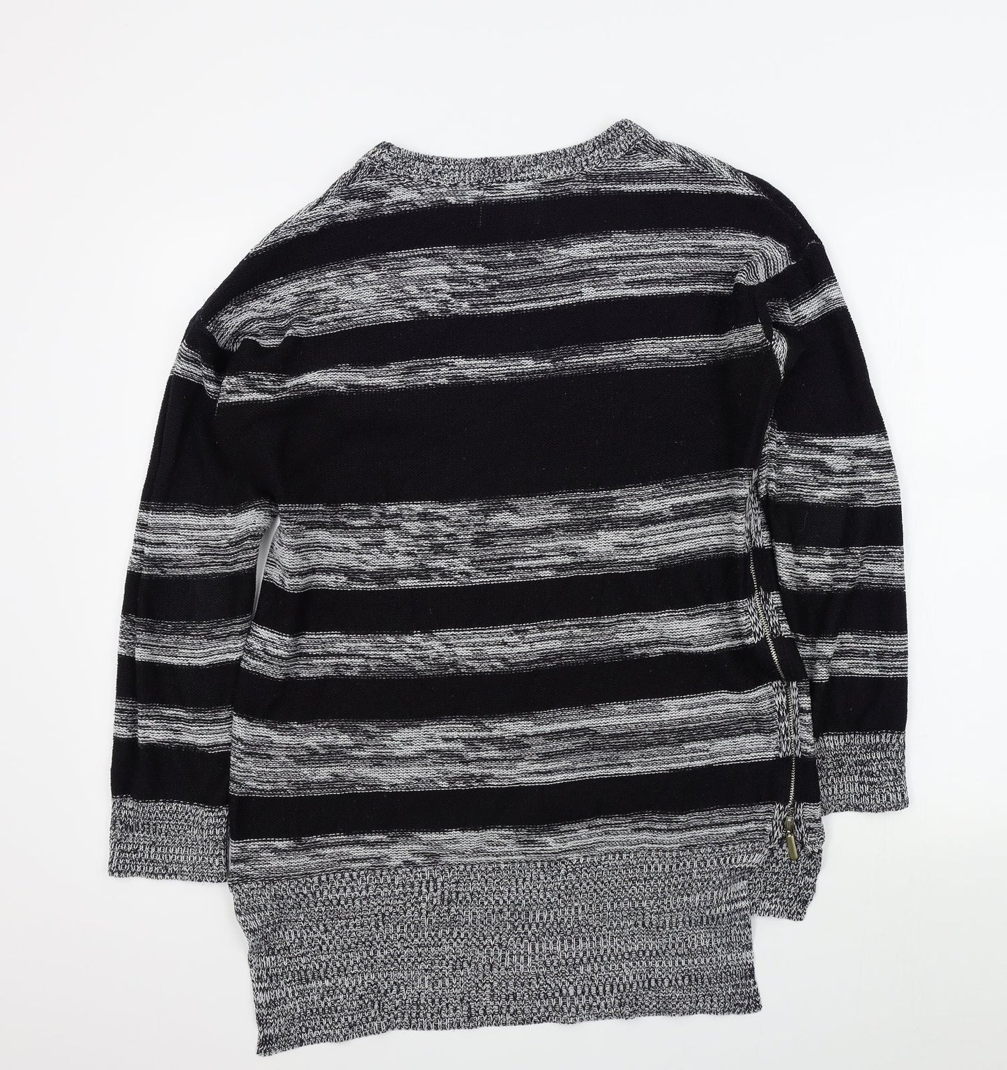 Papaya Womens Black Striped  Pullover Jumper Size M