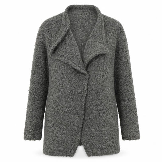 Front view of Papaya women’s grey cardigan jumper, size S