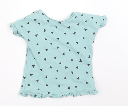 Back view of Next girls’ blue basic t-shirt, size 6-9, months