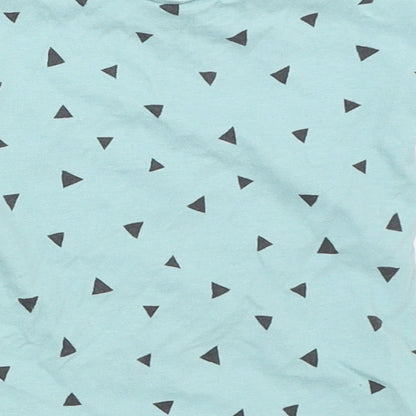Brand and care label for Next girls’ blue basic t-shirt, size 6-9, months