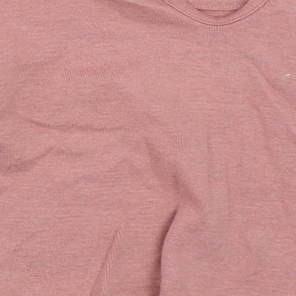 Brand and care label for George girls’ pink basic t-shirt, size 3-6, months