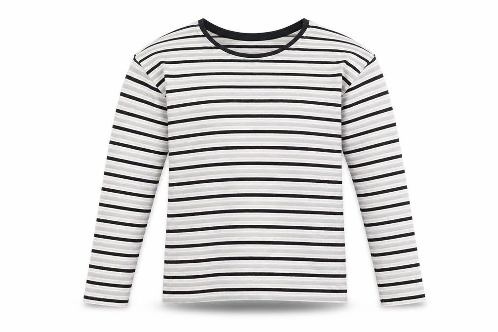 TU Girls Grey Striped  Basic T-Shirt Size 8 Years
