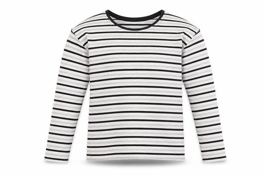 Tu Girls Grey Striped  Basic T-Shirt Size 8 Years