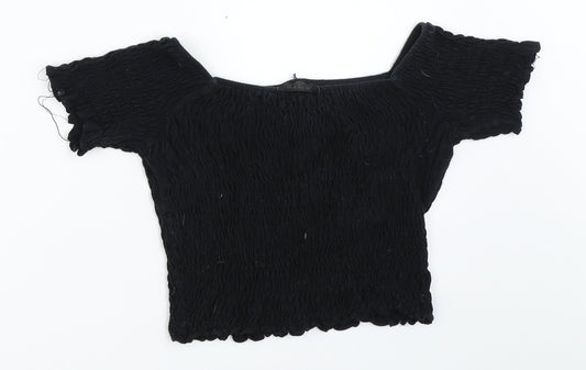 Topshop Womens Black   Cropped Blouse Size 6