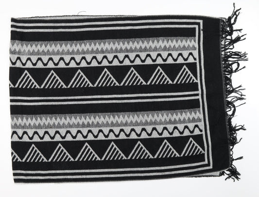 Preworn Womens Black Geometric   Shawl/Wrap