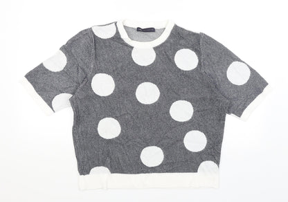 Marks & Spencer Womens Blue Polka Dot  Pullover Jumper Size 18