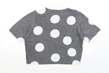 Marks & Spencer Womens Blue Polka Dot  Pullover Jumper Size 18
