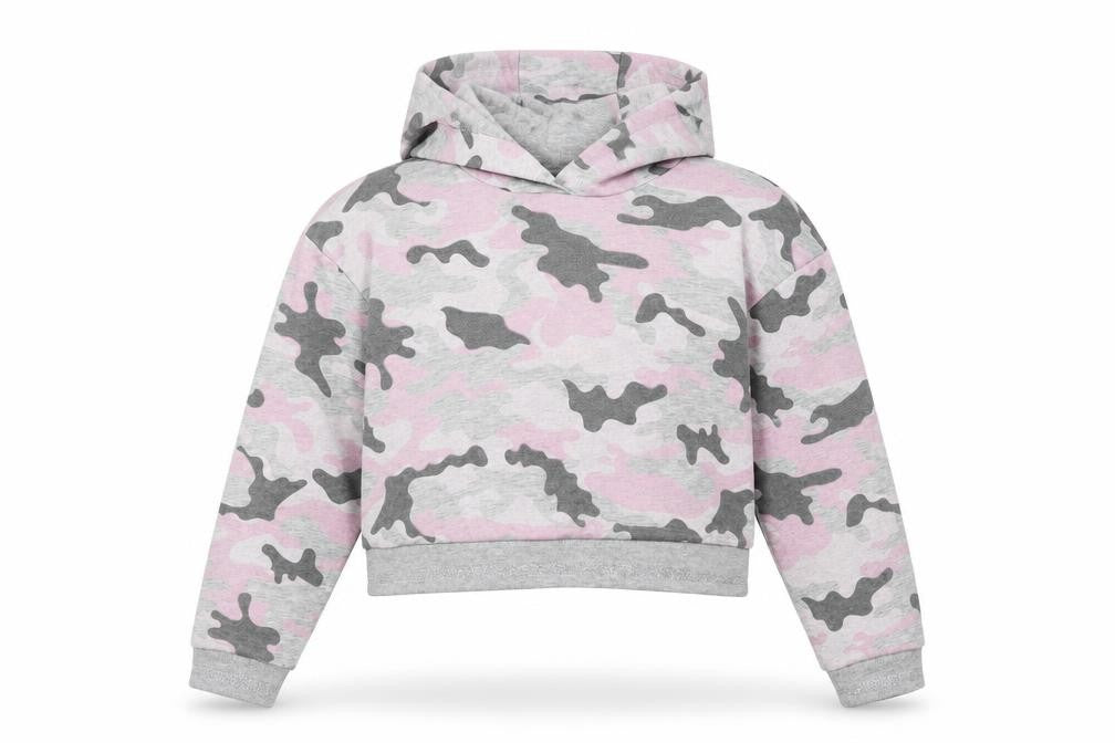 Pep & Co Girls Grey Camouflage  Pullover Hoodie Size 9-10 Years