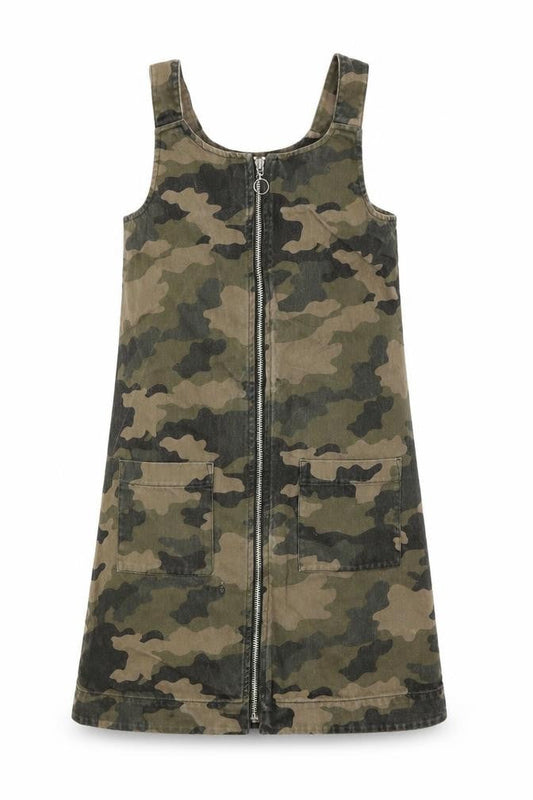 Marks & Spencer Girls Green Camouflage  A-Line  Size 10-11 Years