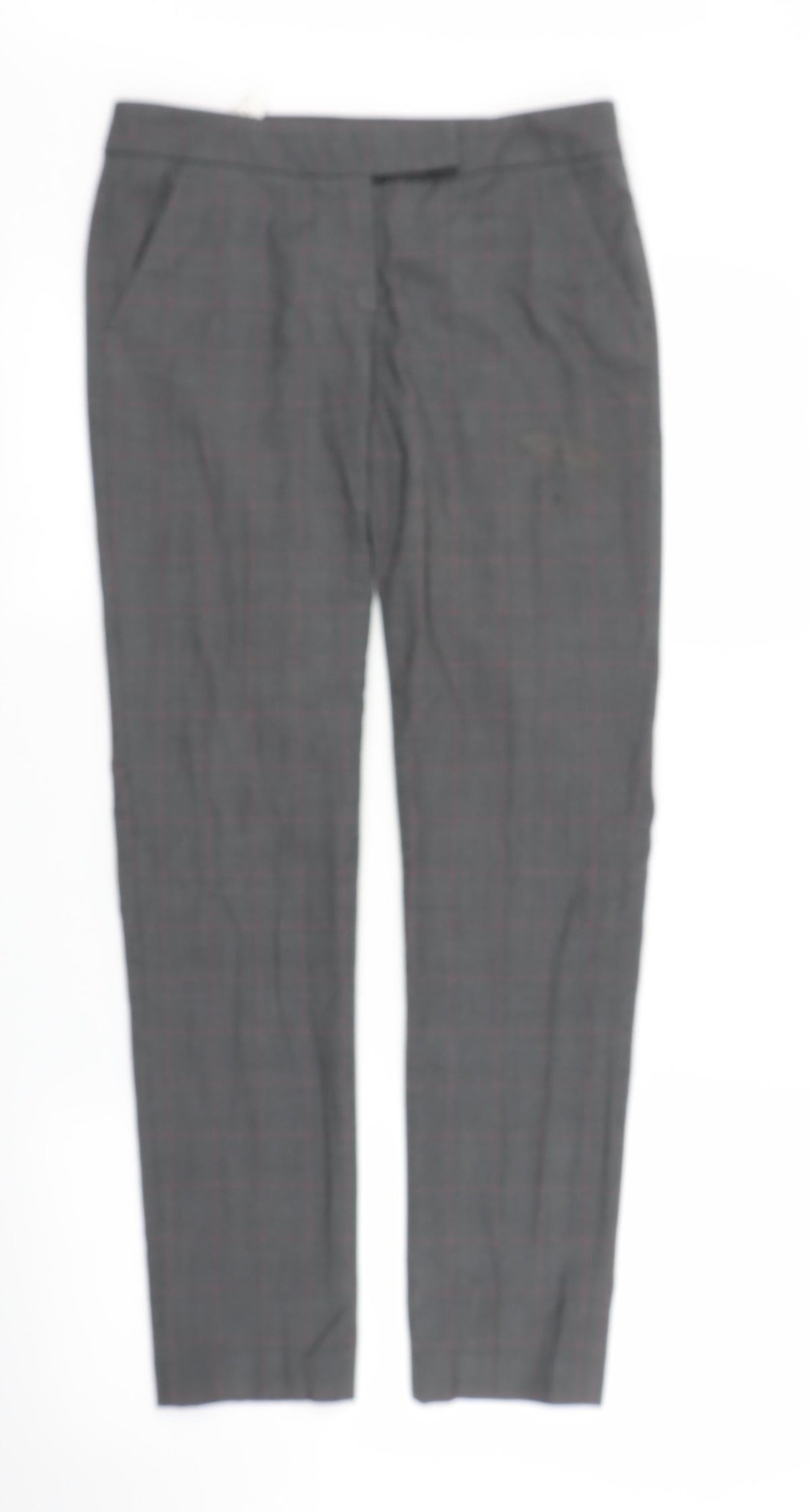 Stile Benetton Womens Grey Plaid Trousers Size 12 L27 in