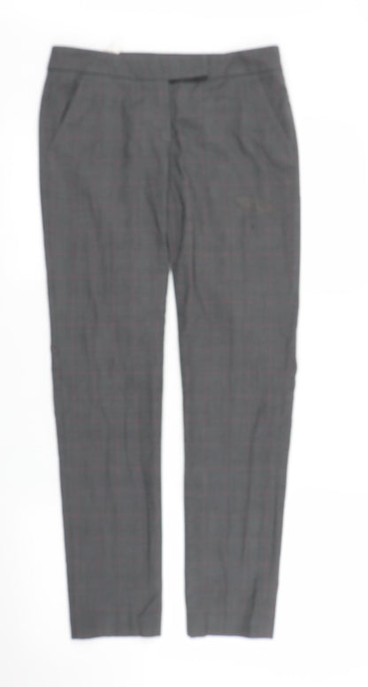 Stile Benetton Womens Grey Plaid Trousers Size 12 L27 in