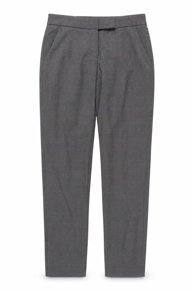 Stile Benetton Womens Grey Plaid Trousers Size 12 L27 in