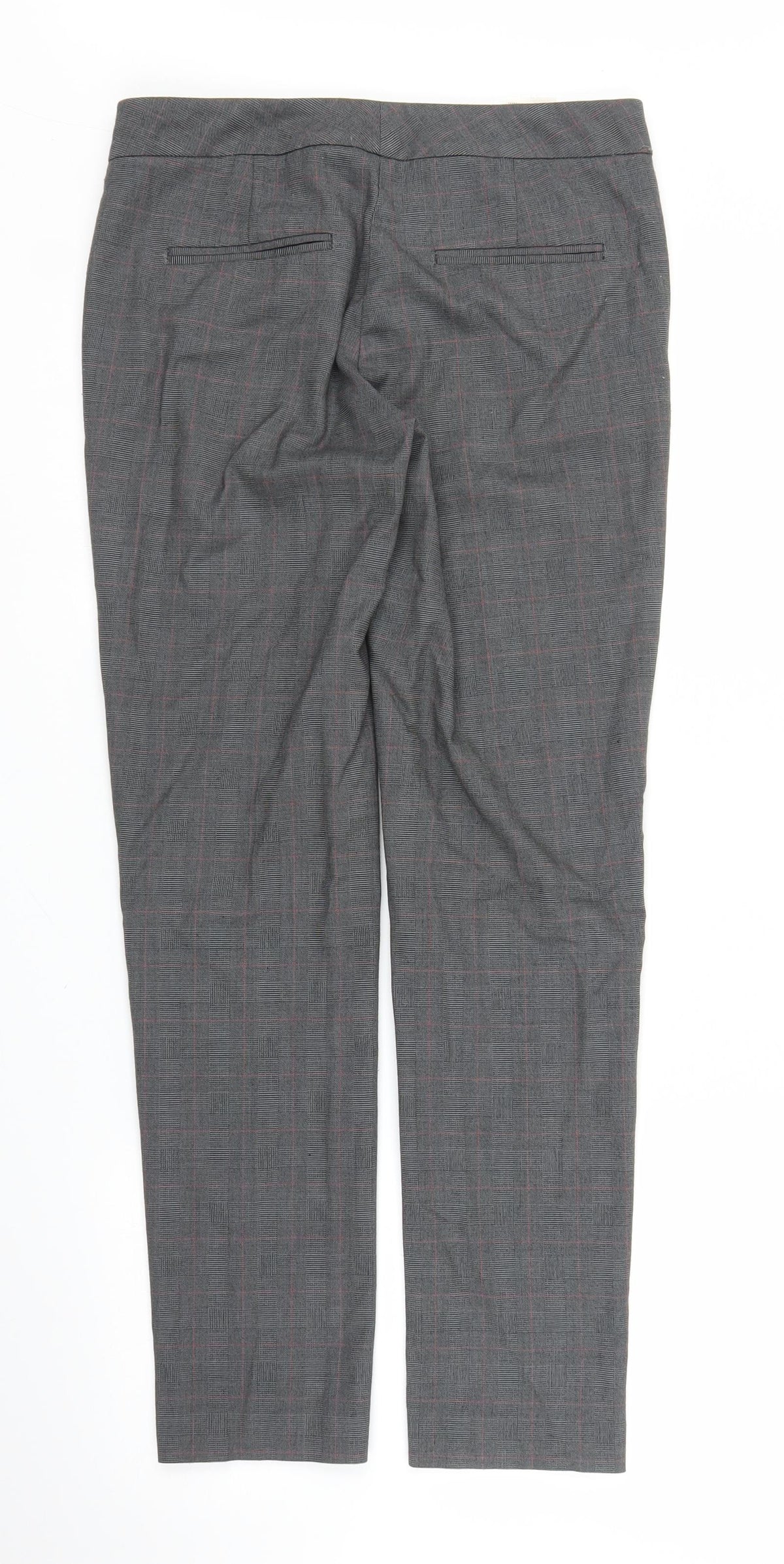 Stile Benetton Womens Grey Plaid Trousers Size 12 L27 in