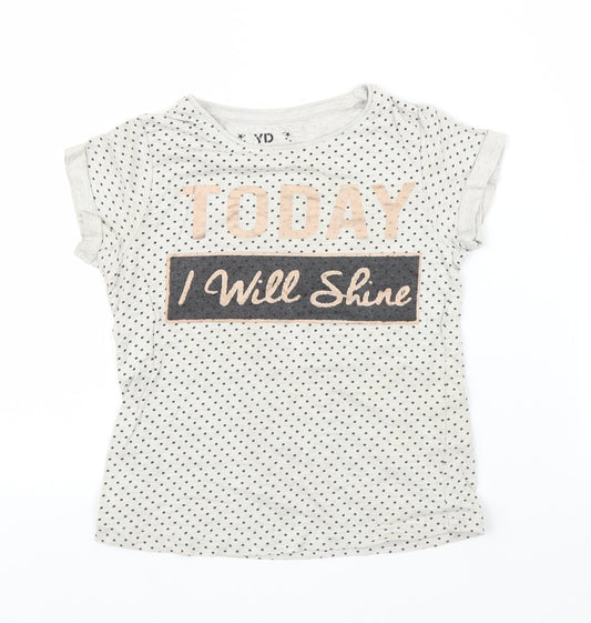 Young Dimension Girls Grey   Basic T-Shirt Size 7-8 Years