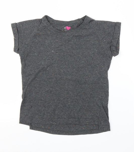 Young Dimension Girls Grey   Basic T-Shirt Size 7-8 Years
