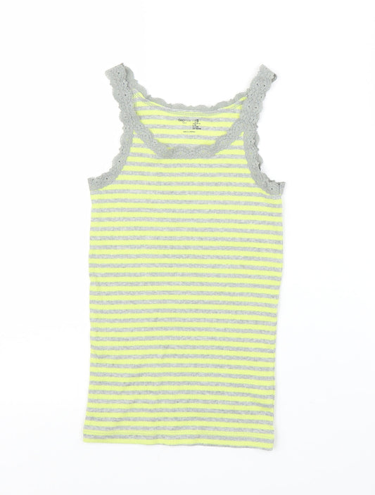 Gap Girls Yellow Striped  Basic Tank Size 8-9 Years