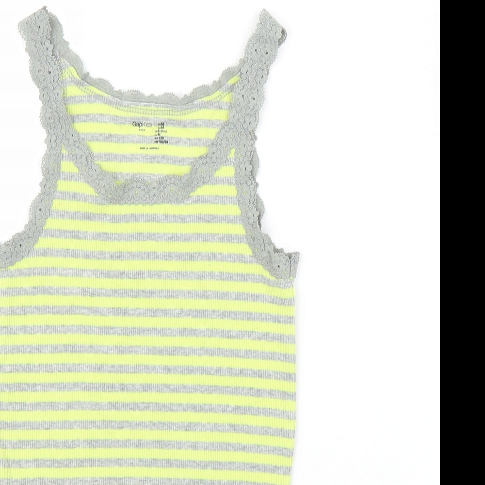 Gap Girls Yellow Striped  Basic Tank Size 8-9 Years