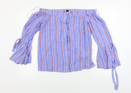 Atmosphere  Womens Blue Striped  Basic Blouse Size 10