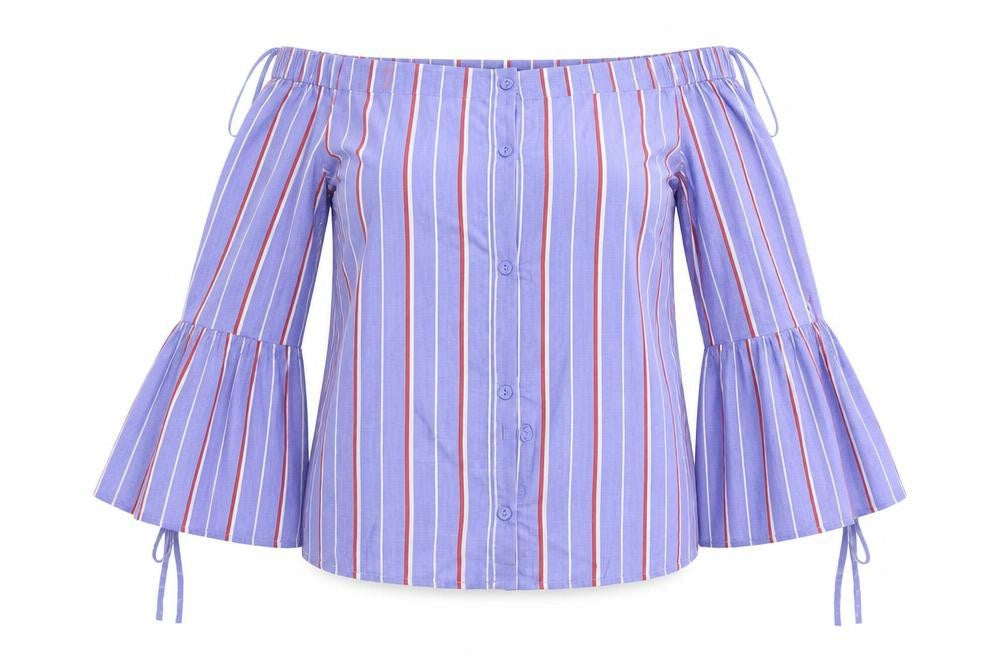 Atmosphere  Womens Blue Striped  Basic Blouse Size 10