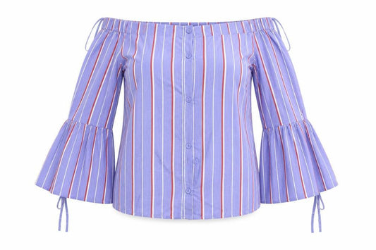 Atmosphere  Womens Blue Striped  Basic Blouse Size 10