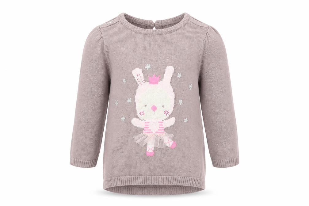 TU Girls Pink   Pullover Jumper Size 3-6 Months  - bunny