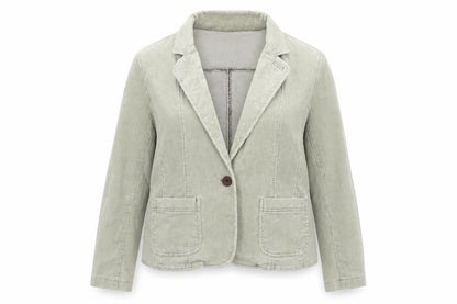 Front view of Dorothy Perkins women’s beige jacket coat, size UK 18