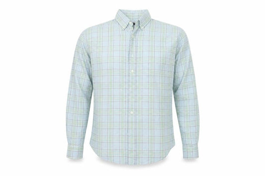 St Michael Mens Green Check Button-Up Size M