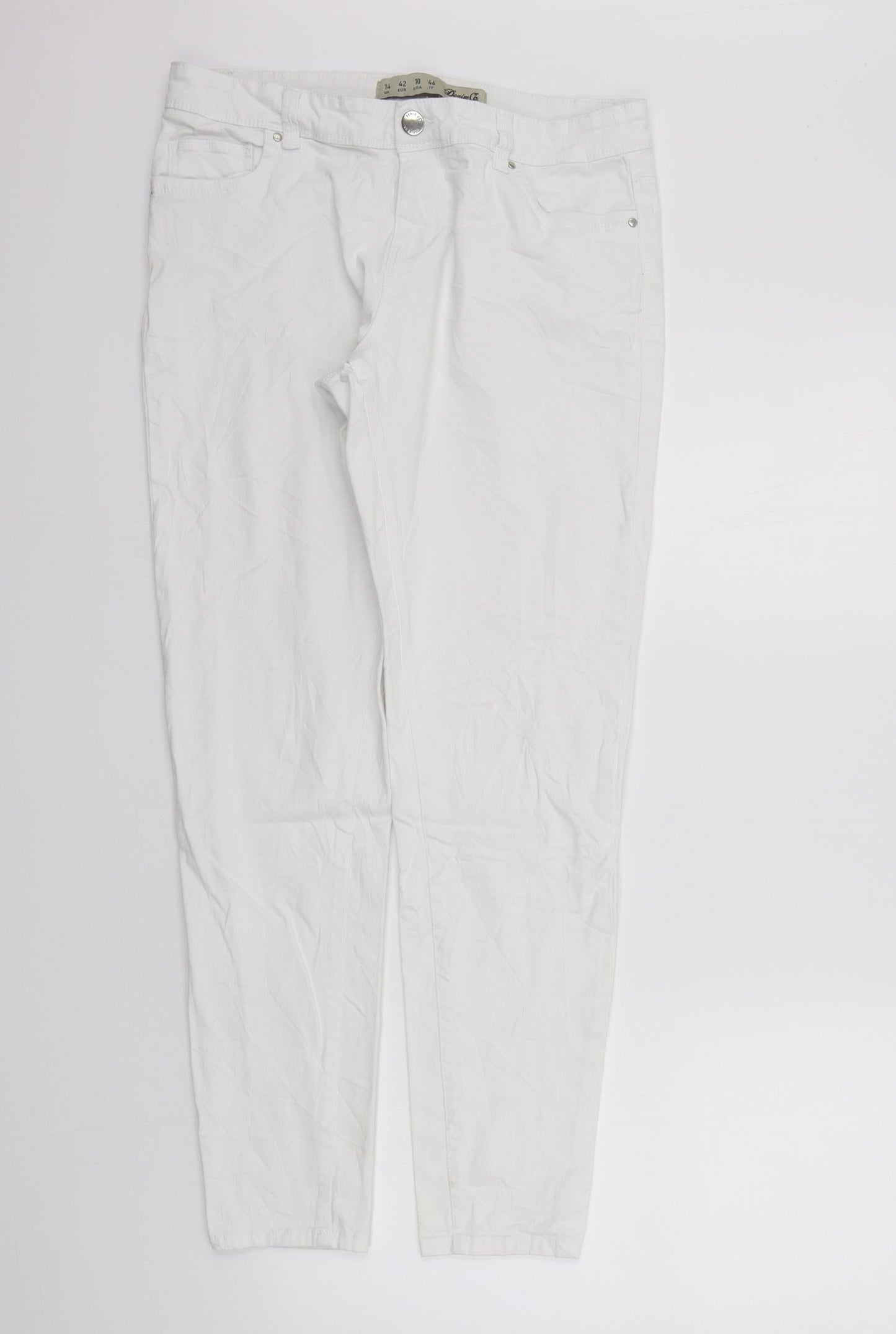 deniem co Womens White   Straight Jeans Size 14 L28 in - washable mark