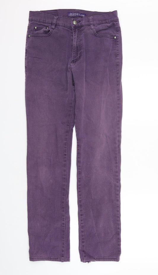 Max & Liu Womens Purple   Trousers  Size L L31 in