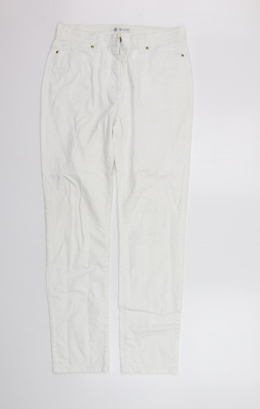 Artigiano Womens Silver   Trousers  Size 12 L29 in