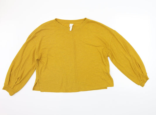 H&M Womens Yellow   Pullover Jumper Size M