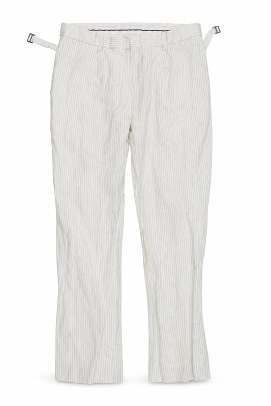 deniem co Womens White Striped  Trousers  Size 33 in L29 in