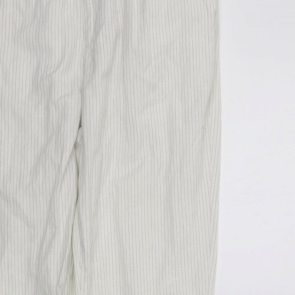 deniem co Womens White Striped  Trousers  Size 33 in L29 in