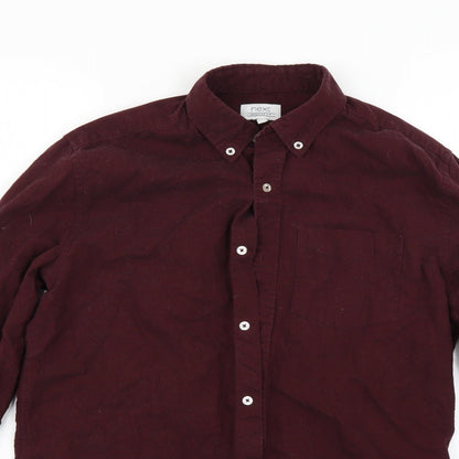 Preloved NEXT Mens Red    Button-Up Size S - Detail